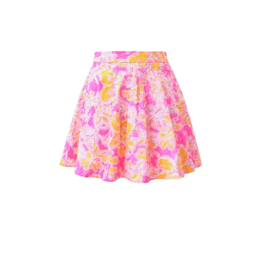 Lilly Pulitzer Levy Fit & Flare Skirt Ooh La La Kir Royal Pink Y2K Preppy Mini - Picture 2 of 15